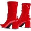 imageDREAM PAIRS Womens Mid Calf Gogo Boots Low Block Heel Square Toe Ankle Boot with Zipper for Party Cosplay DanceRedpat