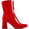 imageDREAM PAIRS Womens Mid Calf Gogo Boots Low Block Heel Square Toe Ankle Boot with Zipper for Party Cosplay DanceRedpat