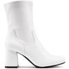 imageDREAM PAIRS Womens Mid Calf Gogo Boots Low Block Heel Square Toe Ankle Boot with Zipper for Party Cosplay DanceWhite