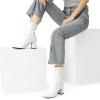 imageDREAM PAIRS Womens Mid Calf Gogo Boots Low Block Heel Square Toe Ankle Boot with Zipper for Party Cosplay DanceWhite