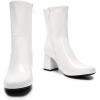 imageDREAM PAIRS Womens Mid Calf Gogo Boots Low Block Heel Square Toe Ankle Boot with Zipper for Party Cosplay DanceWhitepat