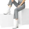 imageDREAM PAIRS Womens Mid Calf Gogo Boots Low Block Heel Square Toe Ankle Boot with Zipper for Party Cosplay DanceWhitepat