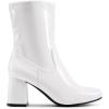 imageDREAM PAIRS Womens Mid Calf Gogo Boots Low Block Heel Square Toe Ankle Boot with Zipper for Party Cosplay DanceWhitepat