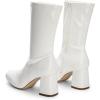 imageDREAM PAIRS Womens Mid Calf Gogo Boots Low Block Heel Square Toe Ankle Boot with Zipper for Party Cosplay DanceWhitepat1