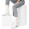 imageDREAM PAIRS Womens Mid Calf Gogo Boots Low Block Heel Square Toe Ankle Boot with Zipper for Party Cosplay DanceWhitepat1