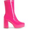 imageDREAM PAIRS Womens Mid Calf Gogo Boots Platform High Chunky Block Heel Square Toe Ankle BootsHot Pinkpat
