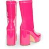 imageDREAM PAIRS Womens Mid Calf Gogo Boots Platform High Chunky Block Heel Square Toe Ankle BootsHot Pinkpat