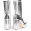 imageDREAM PAIRS Womens Mid Calf Gogo Boots Platform High Chunky Block Heel Square Toe Ankle BootsMetallic Silver