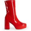 imageDREAM PAIRS Womens Mid Calf Gogo Boots Platform High Chunky Block Heel Square Toe Ankle BootsRedpat