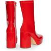 imageDREAM PAIRS Womens Mid Calf Gogo Boots Platform High Chunky Block Heel Square Toe Ankle BootsRedpat