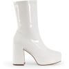 imageDREAM PAIRS Womens Mid Calf Gogo Boots Platform High Chunky Block Heel Square Toe Ankle BootsWhitepat