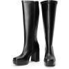 imageDREAM PAIRS Womens Platform Knee High Boots Chunky Block Heel Side Zipper Cute Gogo BootsBlackpu