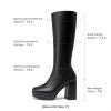 imageDREAM PAIRS Womens Platform Knee High Boots Chunky Block Heel Side Zipper Cute Gogo BootsBlackpu