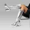 imageDREAM PAIRS Womens Platform Knee High Boots Chunky Block Heel Side Zipper Cute Gogo BootsSilverpu