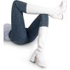 imageDREAM PAIRS Womens Platform Knee High Boots Chunky Block Heel Side Zipper Cute Gogo BootsWhitepat