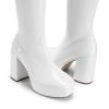 imageDREAM PAIRS Womens Platform Knee High Boots Chunky Block Heel Side Zipper Cute Gogo BootsWhitepat