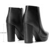 imageDREAM PAIRS Womens Stomp High Heel Ankle BootsBlackPu
