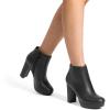 imageDREAM PAIRS Womens Stomp High Heel Ankle BootsBlackPu