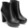 imageDREAM PAIRS Womens Stomp High Heel Ankle BootsBlackPu