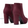 imageDREAM PAIRS Womens Stomp High Heel Ankle BootsBurgundy