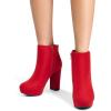 imageDREAM PAIRS Womens Stomp High Heel Ankle BootsRed