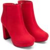 imageDREAM PAIRS Womens Stomp High Heel Ankle BootsRed