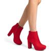 imageDREAM PAIRS Womens Stomp High Heel Ankle BootsRed