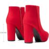 imageDREAM PAIRS Womens Stomp High Heel Ankle BootsRed