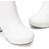 imageDREAM PAIRS Womens Stomp High Heel Ankle BootsWhitePu