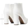 imageDREAM PAIRS Womens Stomp High Heel Ankle BootsWhitePu