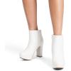 imageDREAM PAIRS Womens Stomp High Heel Ankle BootsWhitePu