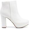 imageDREAM PAIRS Womens Stomp High Heel Ankle BootsWhitePu