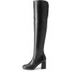 imageDREAM PAIRS Womens Thigh High Block Heel Over The Knee BootsBlackpu