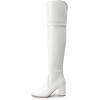 imageDREAM PAIRS Womens Thigh High Block Heel Over The Knee BootsWhitepu