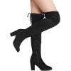 imageDREAM PAIRS Womens Thigh High Over The Knee Fashion Boots Block Mid Heel Long Sexy Faux Fur BootsBlack