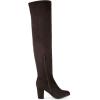 imageDREAM PAIRS Womens Thigh High Over The Knee Fashion Boots Block Mid Heel Long Sexy Faux Fur BootsBrown
