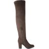 imageDREAM PAIRS Womens Thigh High Over The Knee Fashion Boots Block Mid Heel Long Sexy Faux Fur BootsKhaki