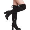imageDREAM PAIRS Womens Thigh High Over The Knee Fashion Boots Block Mid Heel Long Sexy Faux Fur BootsShooblack
