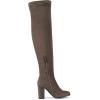 imageDREAM PAIRS Womens Thigh High Over The Knee Fashion Boots Block Mid Heel Long Sexy Faux Fur BootsShookhaki