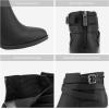 imageTOETOS Womens Chunky High Heel Ankle Boots Close Toe Fall Heeled Booties ShoesBlack