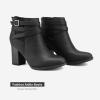 imageTOETOS Womens Chunky High Heel Ankle Boots Close Toe Fall Heeled Booties ShoesBlack