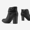 imageTOETOS Womens Chunky High Heel Ankle Boots Close Toe Fall Heeled Booties ShoesBlack