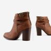 imageTOETOS Womens Chunky High Heel Ankle Boots Close Toe Fall Heeled Booties ShoesBrownpu