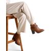 imageTOETOS Womens Chunky High Heel Ankle Boots Close Toe Fall Heeled Booties ShoesBrownpu