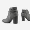 imageTOETOS Womens Chunky High Heel Ankle Boots Close Toe Fall Heeled Booties ShoesGrey