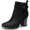 imageDREAM PAIRS Womens Chunky High Heel Ankle Boots Round Toe Fall Short Booties ShoesBlacksuede