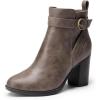 imageDREAM PAIRS Womens Chunky High Heel Ankle Boots Round Toe Fall Short Booties ShoesTaupepu
