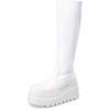 imageDREAM PAIRS Womens Knee High Boots Wedge Platform Chunky Heel Round Toe Side Zipper Fashion Long Tall Sock BootsWhitepat