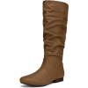 imageDREAM PAIRS Womens Knee High Pull On Fall Weather Winter BootsCamel