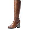 imageDREAM PAIRS Womens KneeHigh Boots Comfortable Chunky Block Heel Pointed Toe Side ZipperTanpu